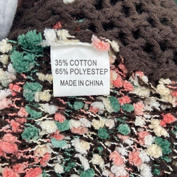 Sofia Camica Crocheted Sweater Vest Toggle & Flower Closure Multicolor S/M - Picture 11 of 12